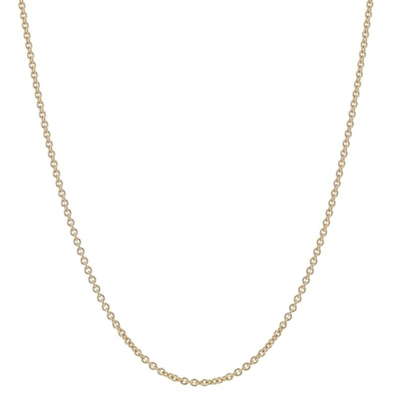 Metal Content: 14k Yellow Gold

Chain Style: Cable
Necklace Style: Chain
Fastening Type: Lobster Claw Clasp

Measurements
Adjustable length: 16