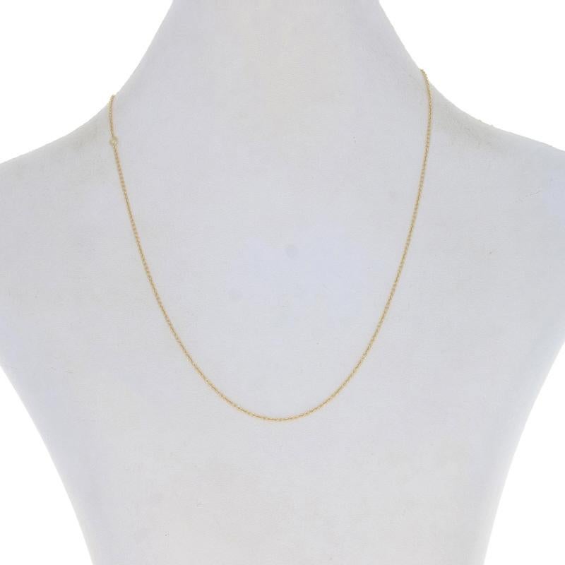 Yellow Gold Cable Chain Necklace - 14k Italy Adjustable Length In New Condition For Sale In Greensboro, NC