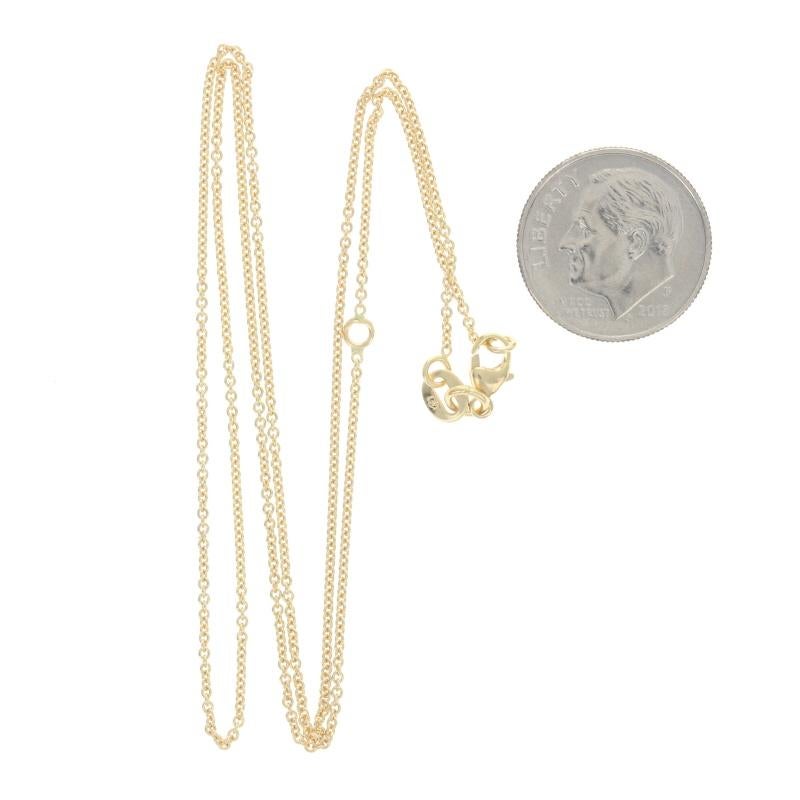 Yellow Gold Cable Chain Necklace - 14k Italy Adjustable Length For Sale 1