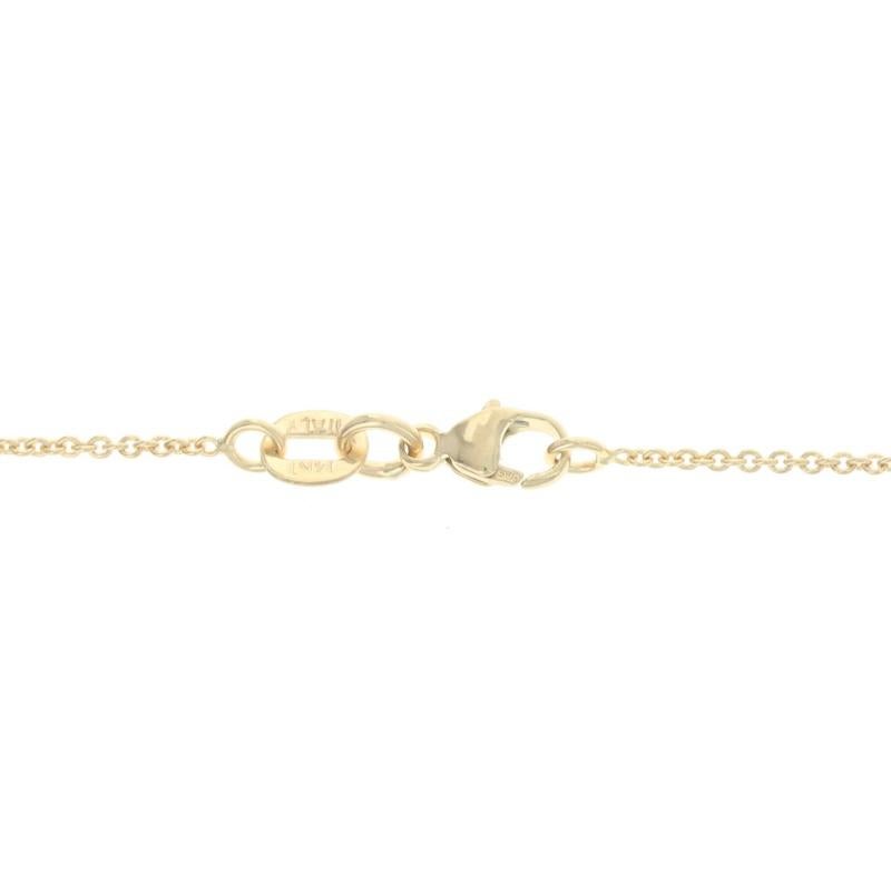 Women's or Men's Yellow Gold Cable Chain Necklace - 14k Italy Adjustable Length For Sale