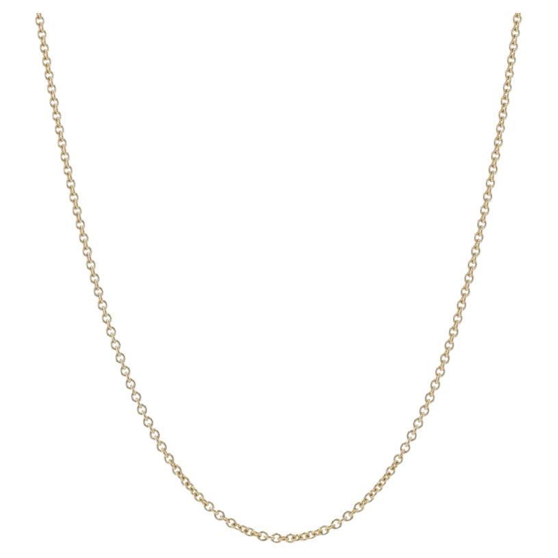 Yellow Gold Cable Chain Necklace - 14k Italy Adjustable Length