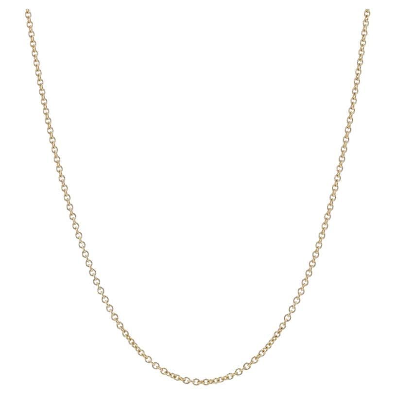 Yellow Gold Cable Chain Necklace - 14k Italy Adjustable Length