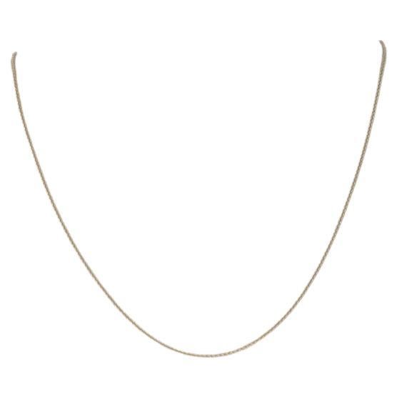 Yellow Gold Cable Chain Necklace 15 3/4" - 14k Italy For Sale