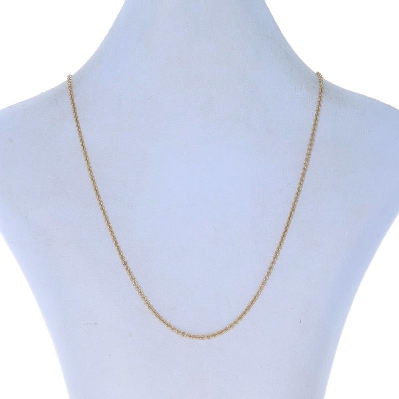 Metal Content: 14k Yellow Gold

Chain Style: Cable
Necklace Style: Chain
Fastening Type: Spring Ring Clasp

Measurements
Length: 18