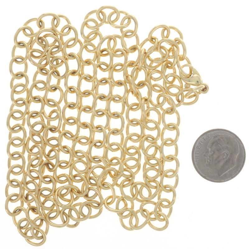 Women's Yellow Gold Cable Chain Necklace 36