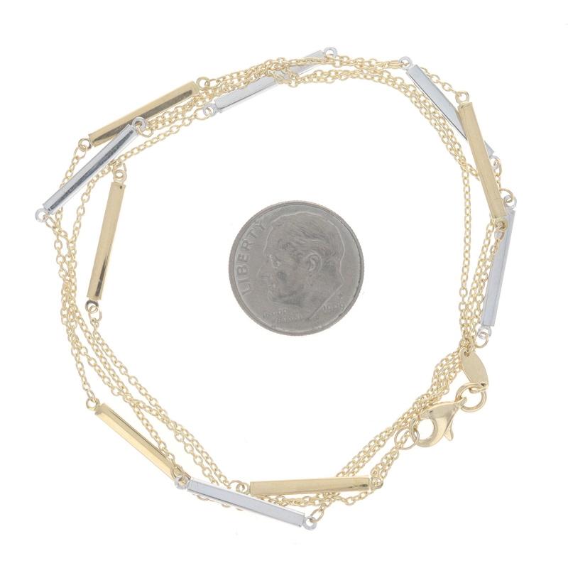 Yellow Gold Cable Chain Station Necklace 30