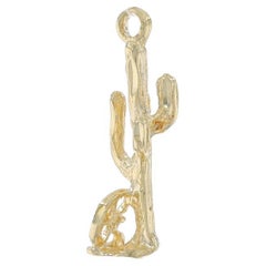 Charm con cactus e ruota del carro in oro giallo - 14k Western
