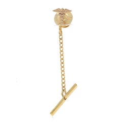 Yellow Gold Caduceus Men's Tie Tack - 14k Medical Professional Pin
