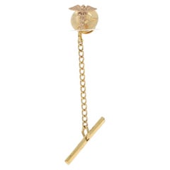 Yellow Gold Caduceus Men's Tie Tack - 14k Medical Professional Pin