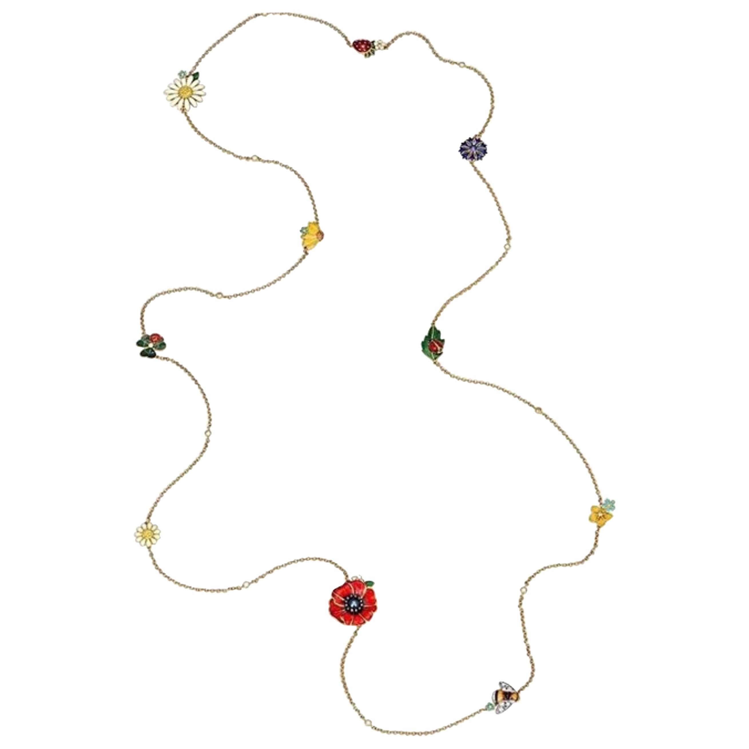 Yellow Gold Canary Yellow Diamonds Rose Sapphire Black Diamond Sotuare “Summer” For Sale