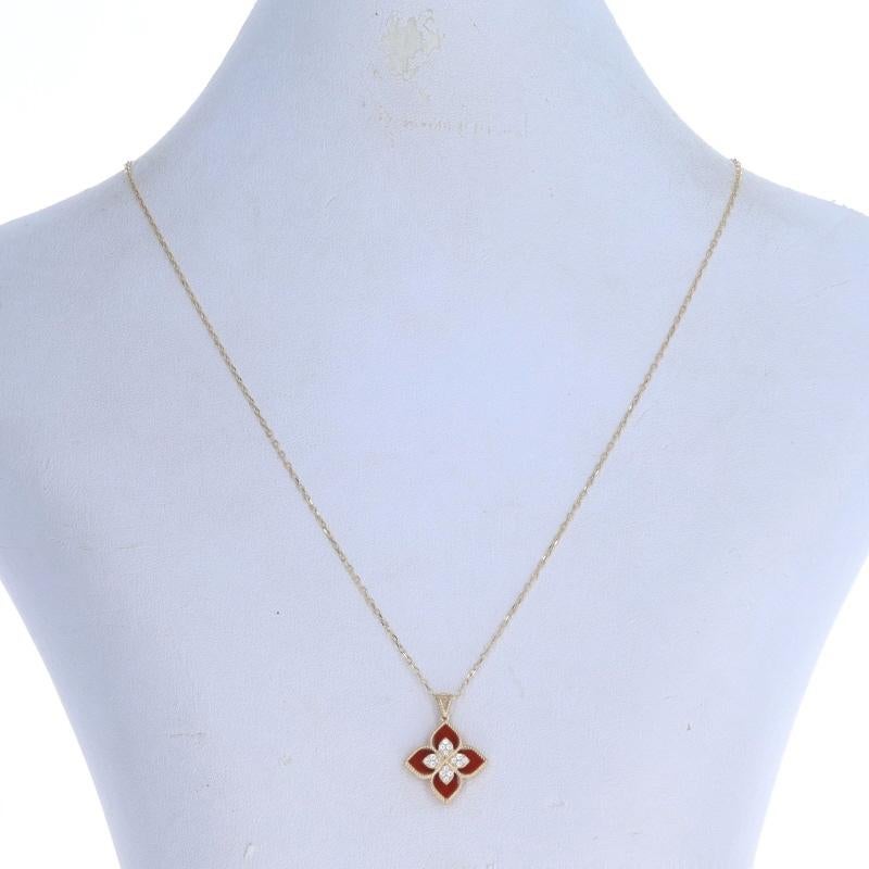 Taille ronde Collier à grappes de fleurs quadrilobées en or jaune 16