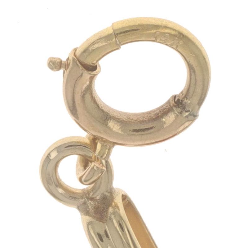 Yellow Gold Carnelian Tiger's Eye Vintage Link Bracelet 6 3/4