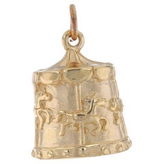 Yellow Gold Carousel Charm - 14k Merry-Go-Round Amusement Ride