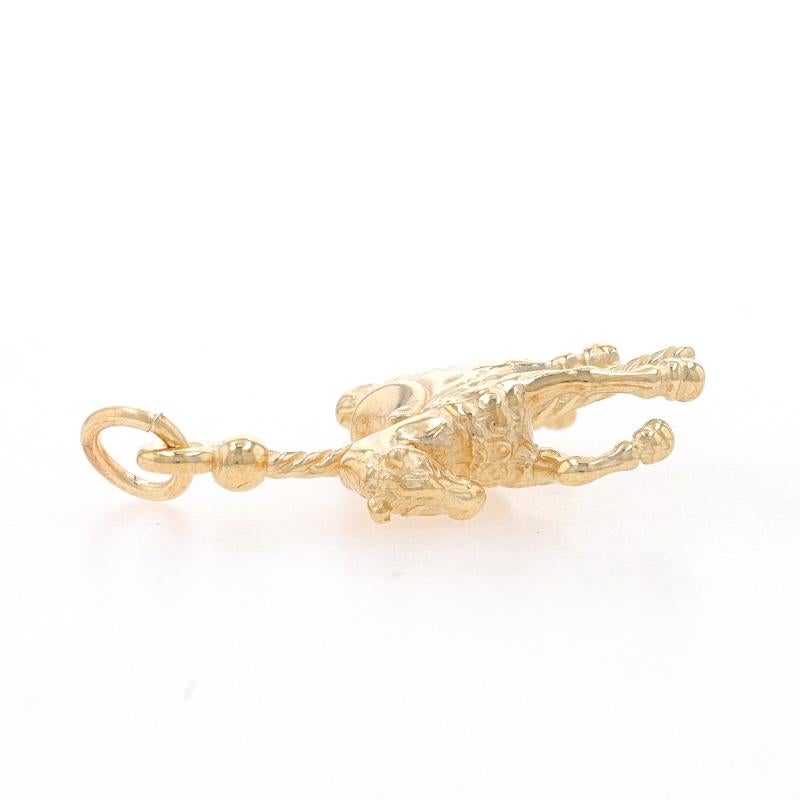 Yellow Gold Carousel Horse Charm - 14k Amusement Fair Ride In Excellent Condition In Greensboro, NC