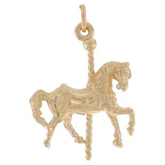 Yellow Gold Carousel Horse Charm - 14k Amusement Fair Ride