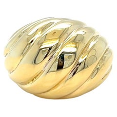 Yellow Gold Carved Dome Ring