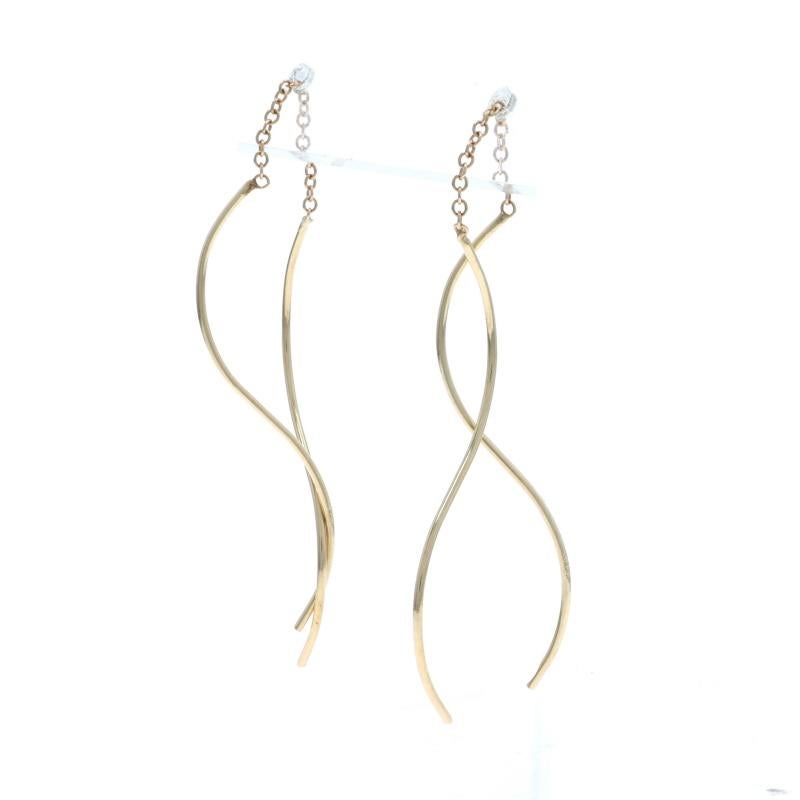 Boucles d'oreilles en or jaune avec ruban en cascade 14k percé Excellent état - En vente à Greensboro, NC