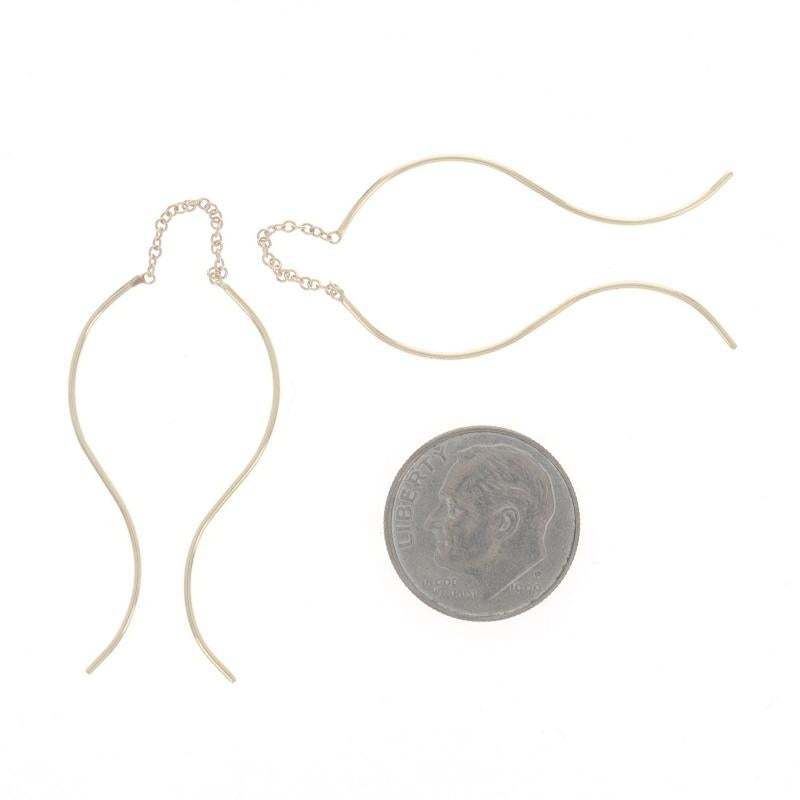 Boucles d'oreilles en or jaune avec ruban en cascade 14k percé Pour femmes en vente