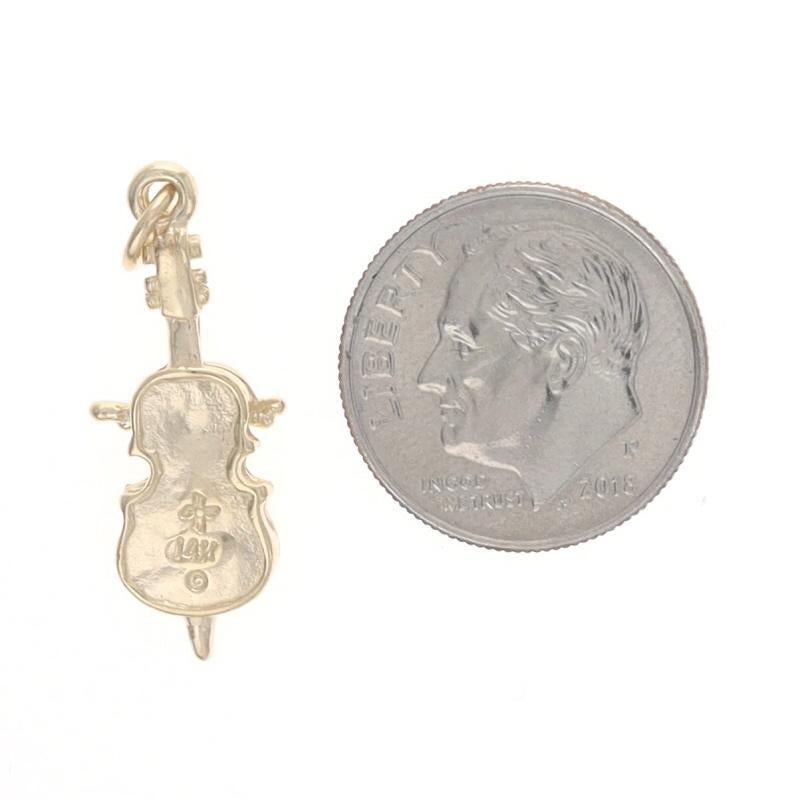 Women's Yellow Gold Cello Charm - 14k String Music Instrument Musician's Gift For Sale