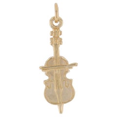 Used Yellow Gold Cello Charm - 14k String Music Instrument Musician's Gift