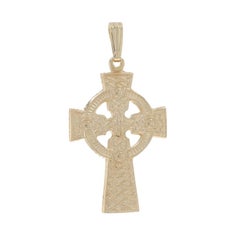 Yellow Gold Celtic Cross Pendant - 14k Faith