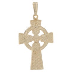 Yellow Gold Celtic Cross Pendant - 14k Faith