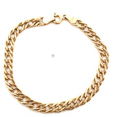 Yellow gold chain bracelet unisex