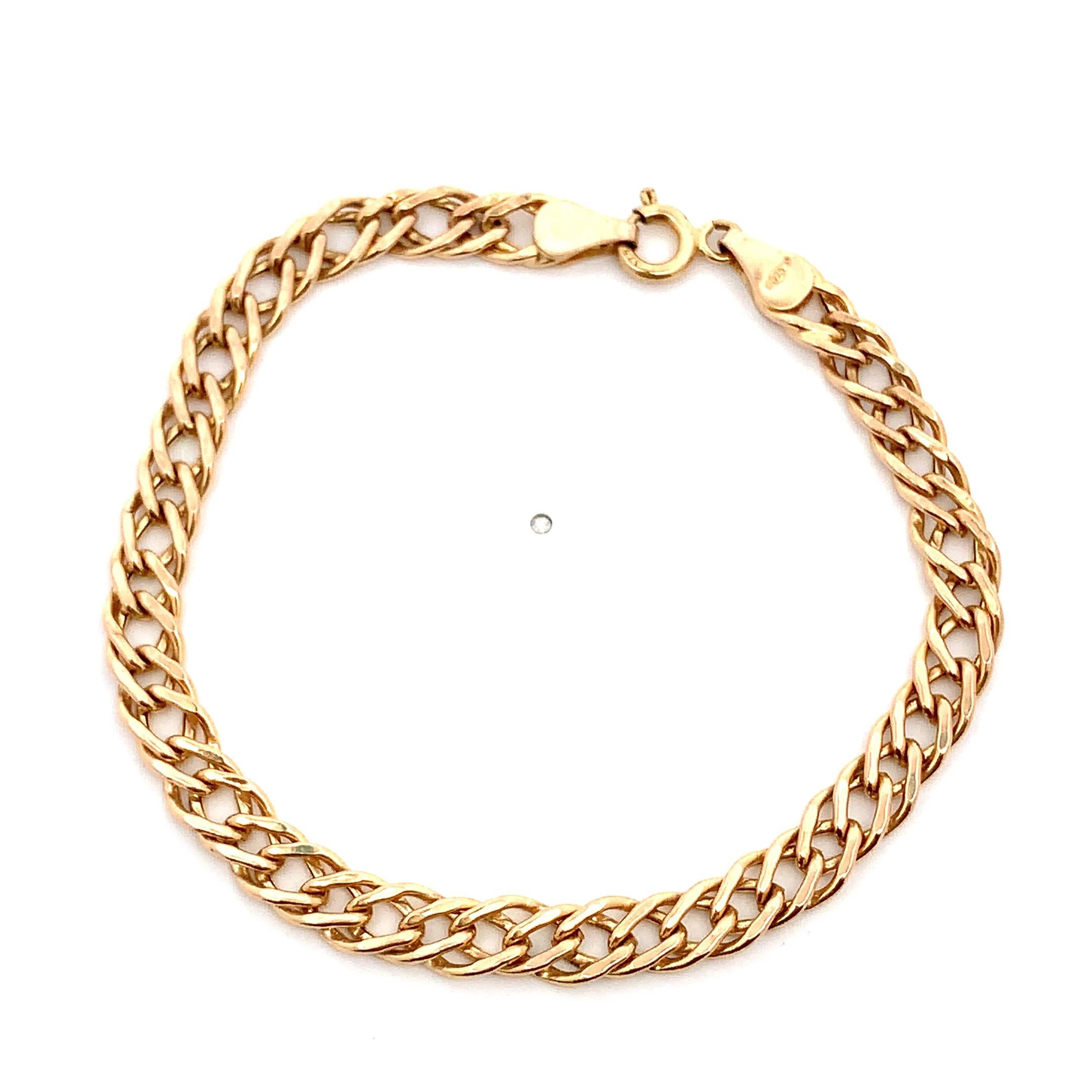 Pulsera de cadena de oro amarillo unisex en venta 1