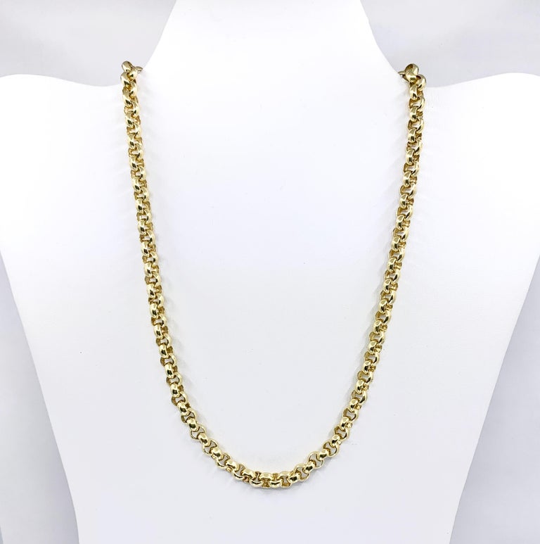 Yellow Gold Chain Necklace with Toggle Clasp at 1stDibs