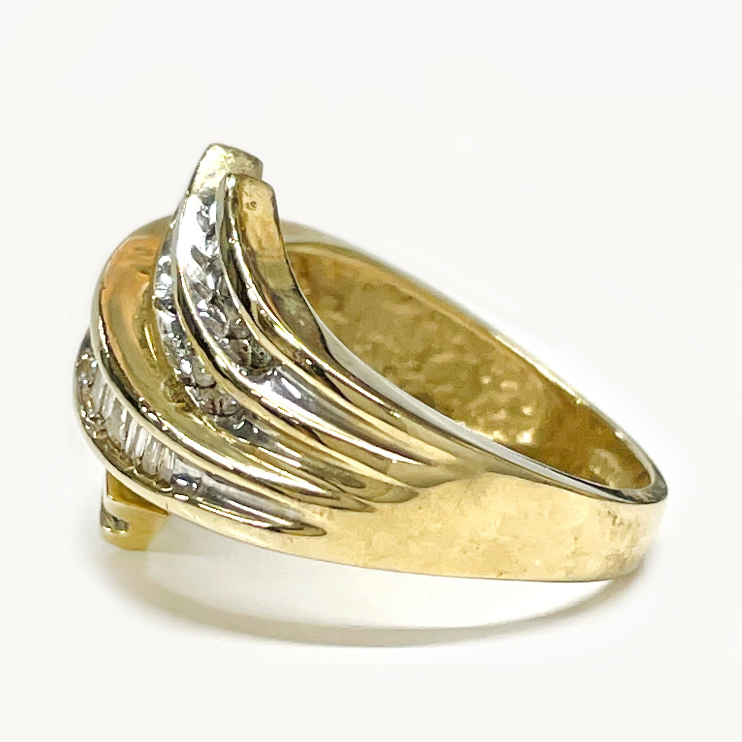 Gelbgold-Diamantring mit Kanalfassung (Retro)