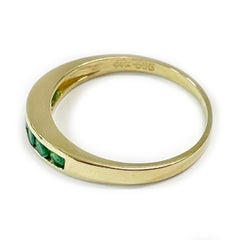 Yellow Gold Channel-Set Emerald Ring