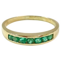 Vintage Yellow Gold Channel-Set Emerald Ring