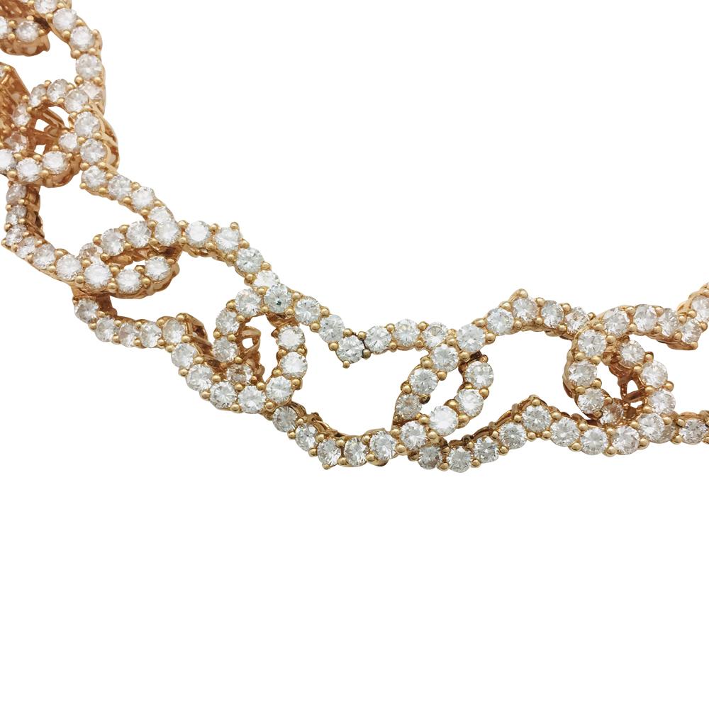 Contemporary Chaumet Hearts Necklace, all set with Diamonds.