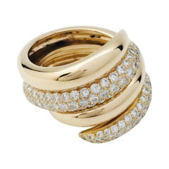 Yellow Gold Chaumet Rings "Tango" Collection, Diamonds