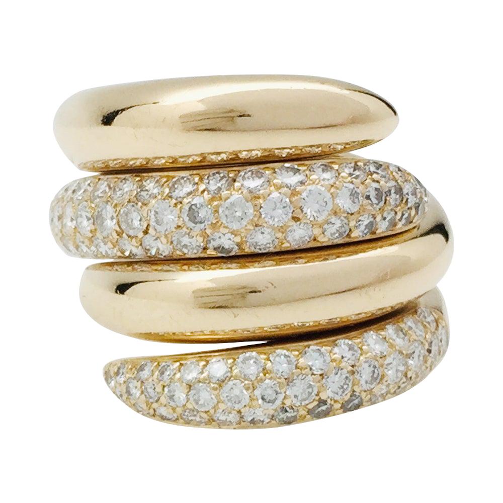 Yellow Gold Chaumet Rings "Tango" Collection, Diamonds