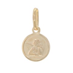 Yellow Gold Cherub Charm - 10k Guardian Angel Faith