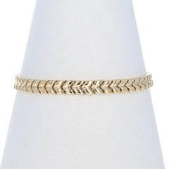 Yellow Gold Chevron Link Bracelet 8" - 14k Italy