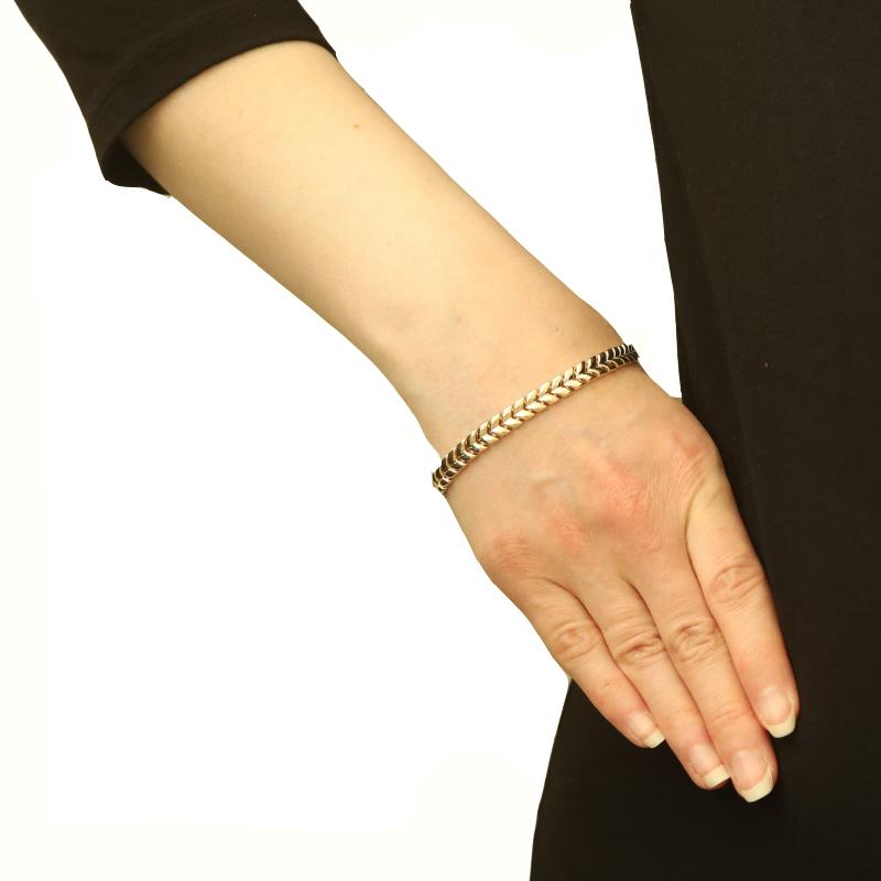 Bracelet à maillons à chevrons en or jaune 8