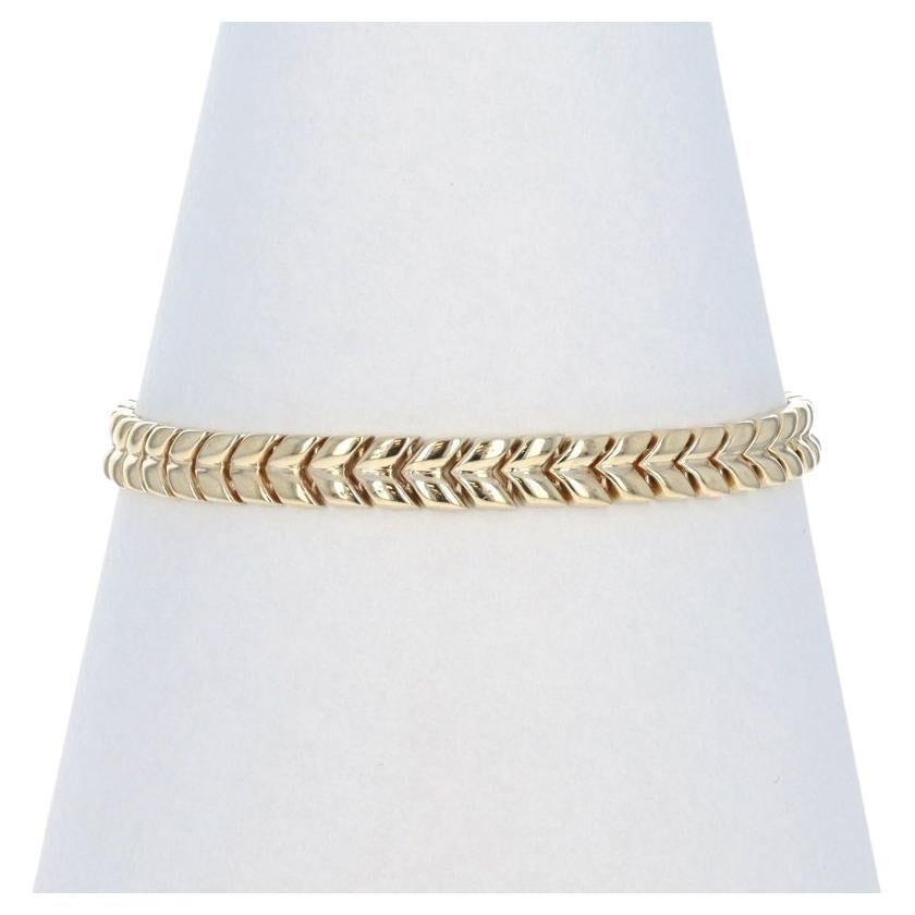 Gelbgold Chevron Gliederarmband 8" - 14k Italien