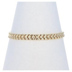 Yellow Gold Chevron Link Bracelet 8" - 14k Italy