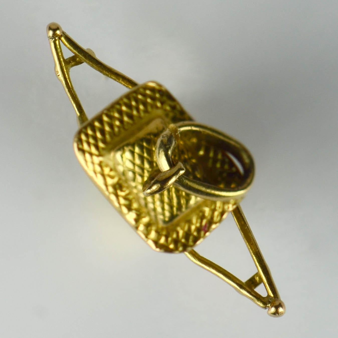 Yellow Gold Chinese Sedan Chair Charm Pendant 1