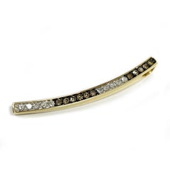 14K Yellow Gold Chocolate Diamond Bar Pendant, 0.50ctw, Modern Design