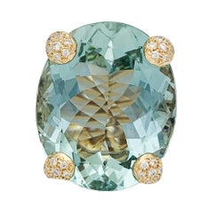 Gelbgold Christian Dior Ring „Miss Dior“ Kollektion, grünes Beryll und Diamanten