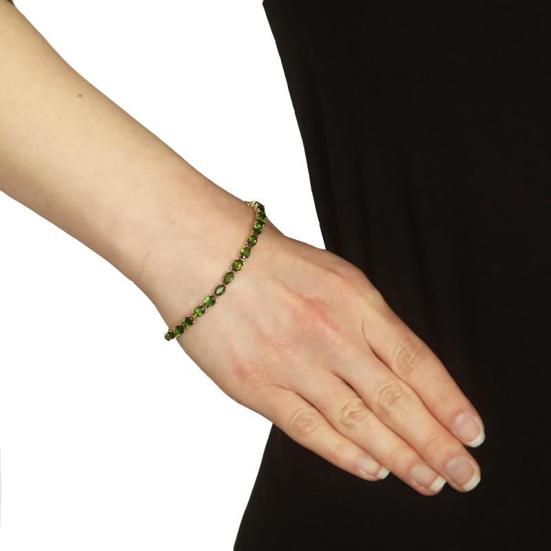 Gelbgold Chrom Diopside Tennisarmband 7 1/4