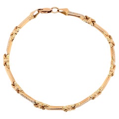 Pulsera de eslabones cubanos con barra gruesa de oro amarillo