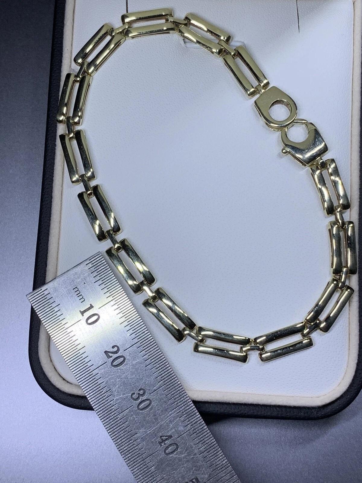 Großes Armband aus Gelbgold mit klobiger kubanischer Kette im Angebot 2