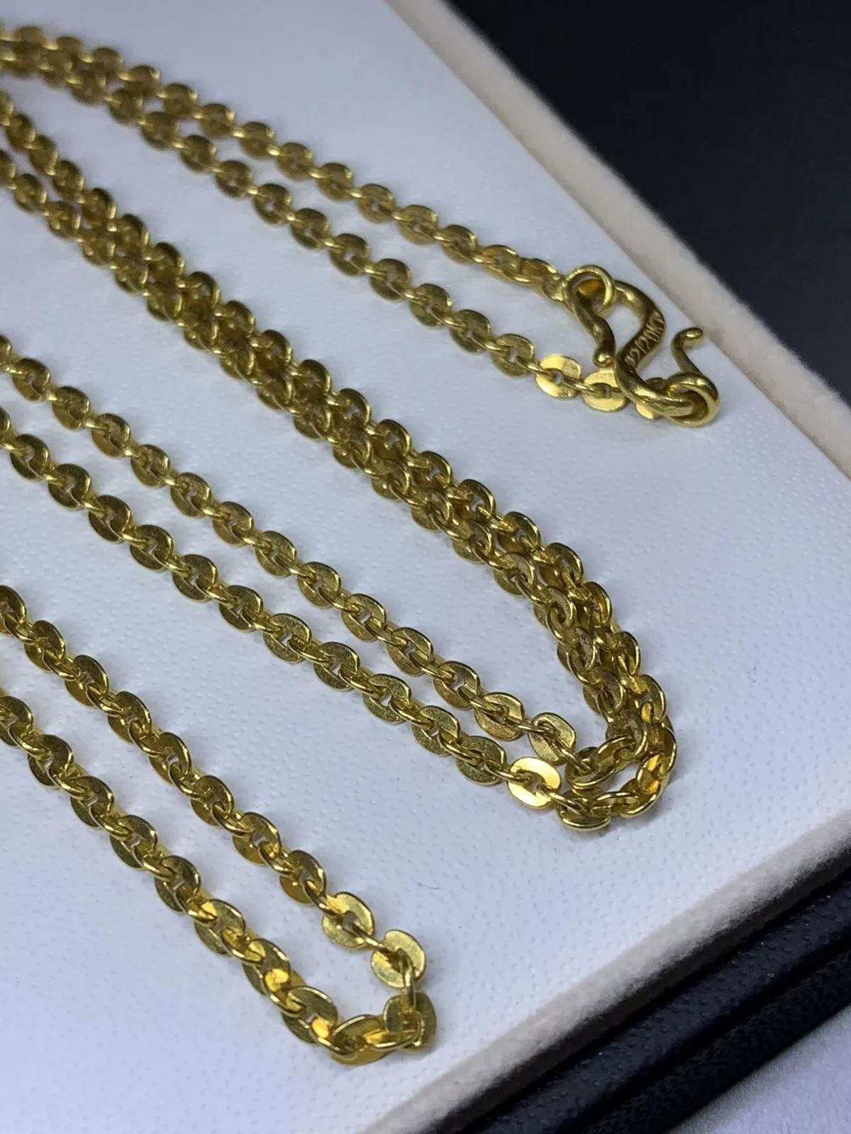Collana con catena cubana a cordoncino in oro giallo in vendita 5