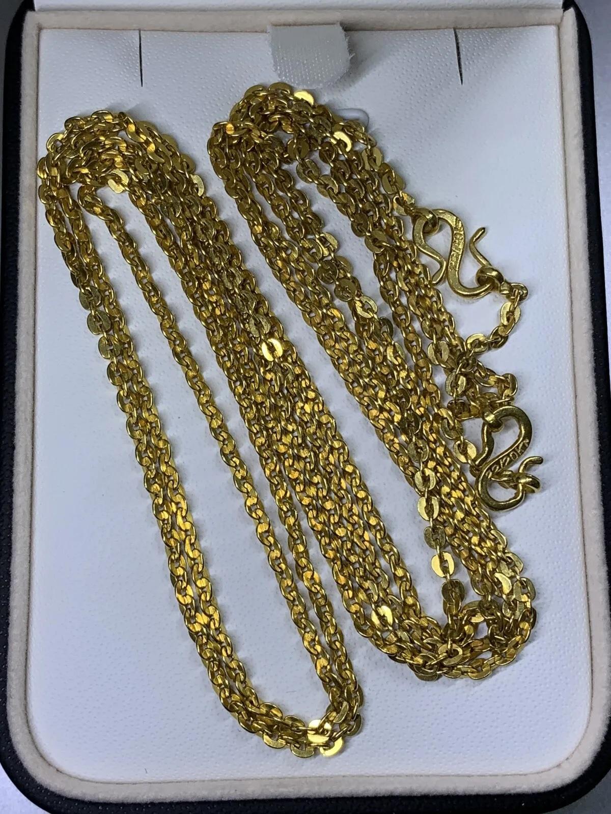 Collana con catena cubana a cordoncino in oro giallo in vendita 6