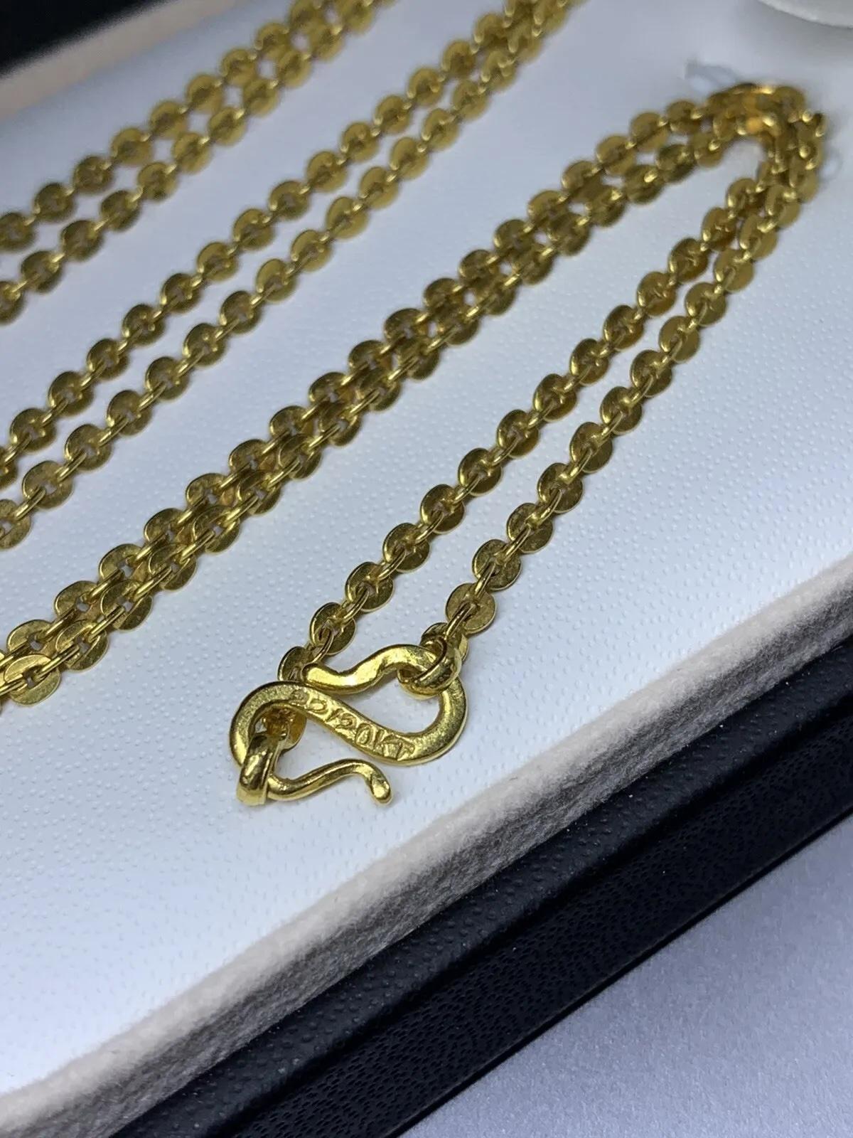 Collana con catena cubana a cordoncino in oro giallo in vendita 2