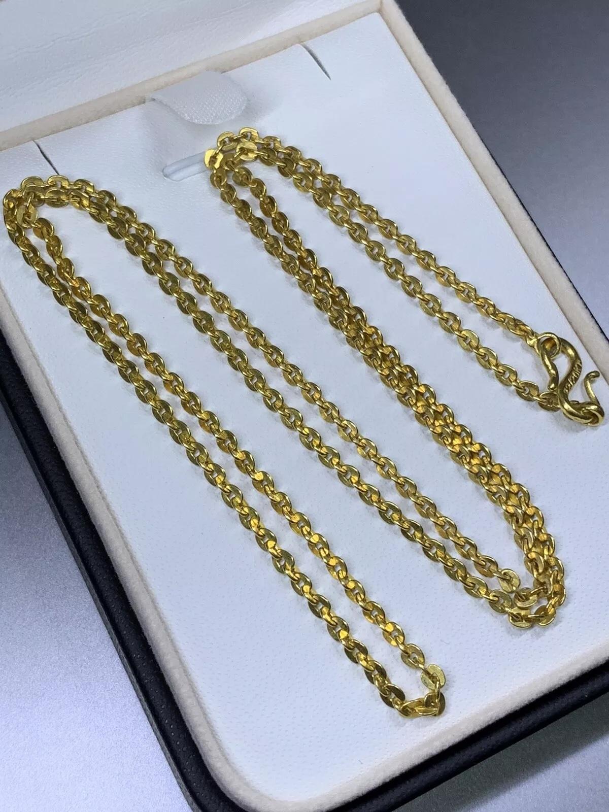 Collana con catena cubana a cordoncino in oro giallo in vendita 3